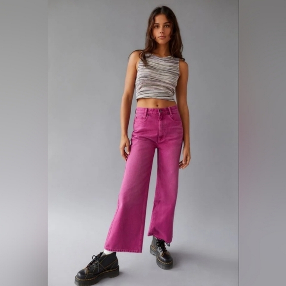 Urban Outfitters Denim - NWT Urban Outfitters BDG High & Wide Bright Pink Jeans Size 30